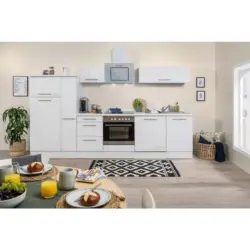 K&uuml;chenzeile mit Ger&auml;ten 310 cm Wei&szlig;