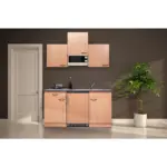 Möbelix Küchenzeile mit Geräten 150 cm Buche Dekor/Steinoptik