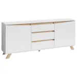 Möbelix Sideboard B: 180 Cm Valentin 03, Weiß/eiche Dekor
