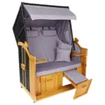 Möbelix Strandkorb Nordsee Hoberg Halblieger 2-Sitzer Braun/grau