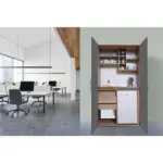 Möbelix Schrankküche mit Kühlschrank + Kochfeld 104 cm Grau