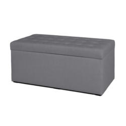 Hockerbank Pouf Welle Grau H: 45 cm mit Stauraum