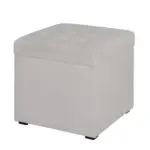 Möbelix Sitzwürfel Pouf Welle S mit Stauraum Hellgrau H: 45 cm