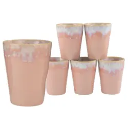Kaffeebecher Handbemalt Rosa 6tlg Grespresso Je ca. 360 ml