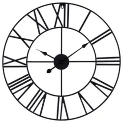 Wanduhr Aron Ø 60 cm Analog Schwarz Eisen Vintage-Look