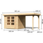 Möbelix Gartenhaus 491x217x211 cm