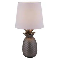 Tischlampe Silber/weiß Lampenfuß In Form Einer Ananas