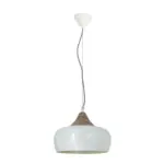 Möbelix Hängeleuchte Jaipur H: 34 Cm 1-Flammig, Weiß/holz Dekor