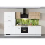 Möbelix Küchenzeile Ip1200 mit Geräten B: 310 cm Weiß/Eiche Dekor