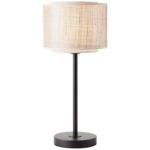 Möbelix Tischlampe Odar Schwarz/Beige mit Schnurschalter