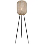 Möbelix Stehlampe Tanah Naturfarben/Schwarz Dreibeinig
