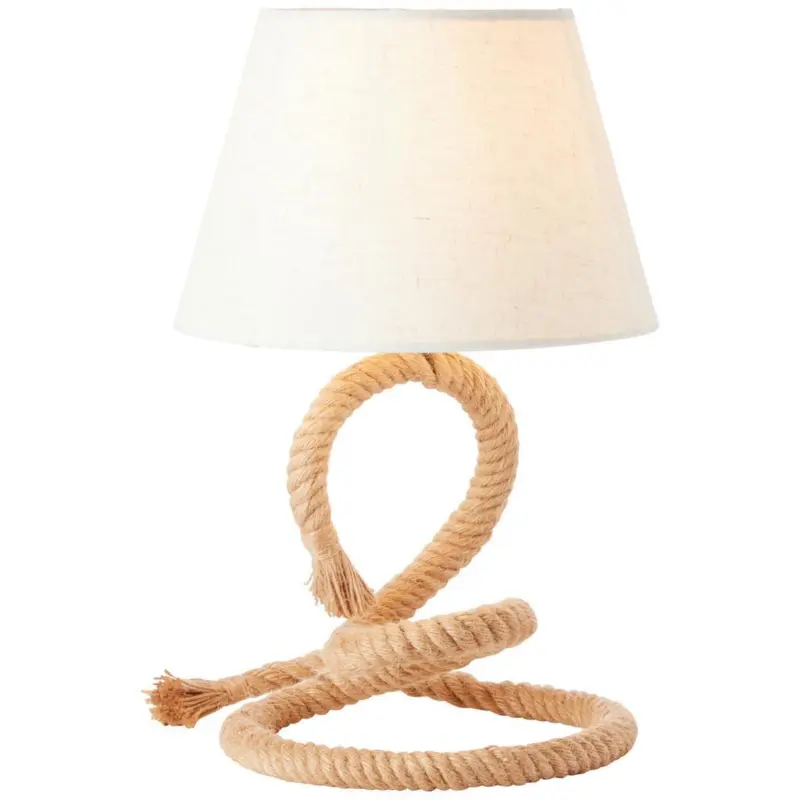 Tischlampe Sailor Naturfarben/ Weiß mit Schnurschalter