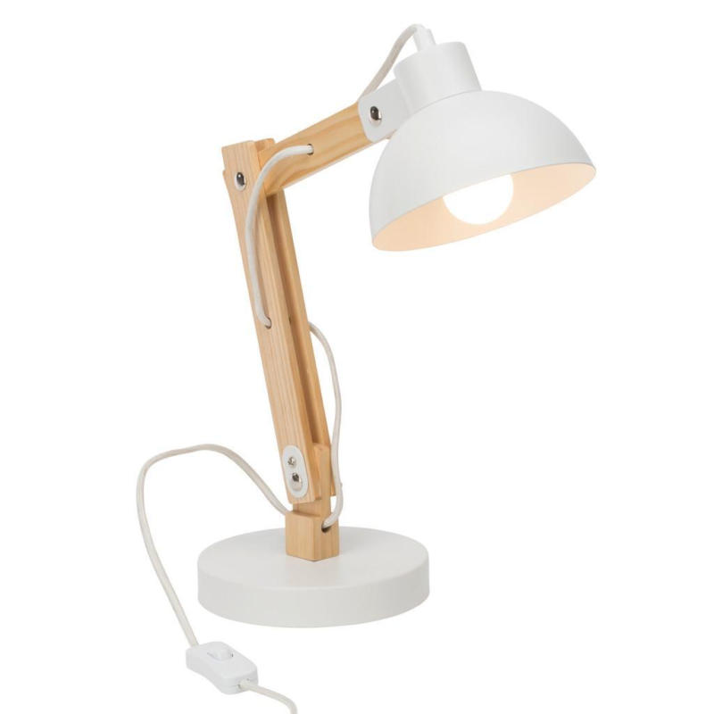 Tischlampe Moda Weiß/braun Mit Schnurschalter