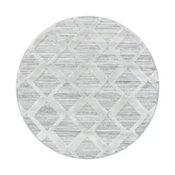 Webteppich Grau Pisa Rund Ø 120 cm