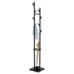 Möbelix Kleiderständer Paris Schwarz Metall, 8 Hacken, H: 173,5 Cm
