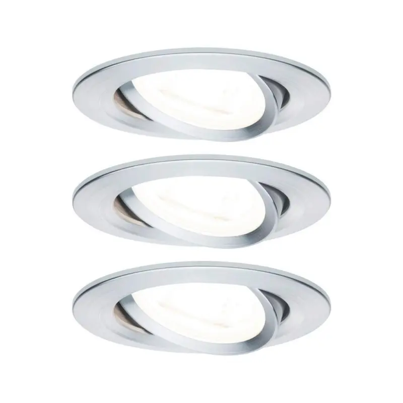 Einbauspot Ø 8,4 Cm Alufarben 3-Teilig Dimmbar