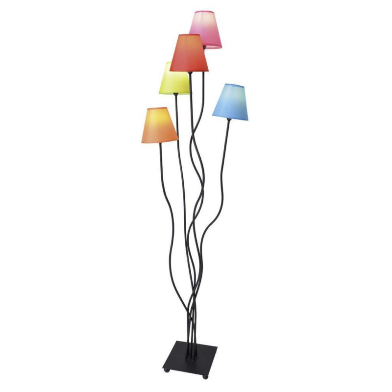 Stehlampe Multicolor 5 Leuchtmittel, Schnurschalter