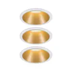 Möbelix Einbauspot Ø 8,8 Cm Weiß/ Goldfarben 3-Teilig Dimmbar
