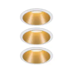 Einbauspot Ø 8,8 Cm Weiß/ Goldfarben 3-Teilig Dimmbar