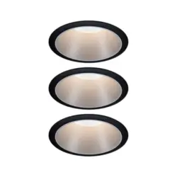 Einbauspot Ø 8,8 Cm Schwarz/ Silberfarben 3-Teilig Dimmbar