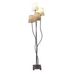 Möbelix Stehlampe Braun/beige Textil Lampenschirm