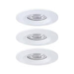 Möbelix LED-Deckenleuchte Ø 6,5 cm 3er-Set Weiß/Alufarben Rund