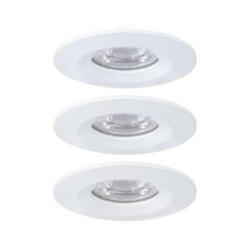 LED-Deckenleuchte Ø 6,5 cm 3er-Set Weiß/Alufarben Rund