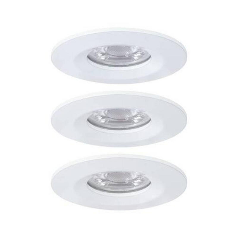 LED-Deckenleuchte Ø 6,5 cm 3er-Set Weiß/Alufarben Rund