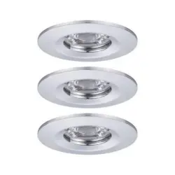 Led-deckenleuchte &Oslash; 6,5 Cm 3er-Set Alufarben Rund