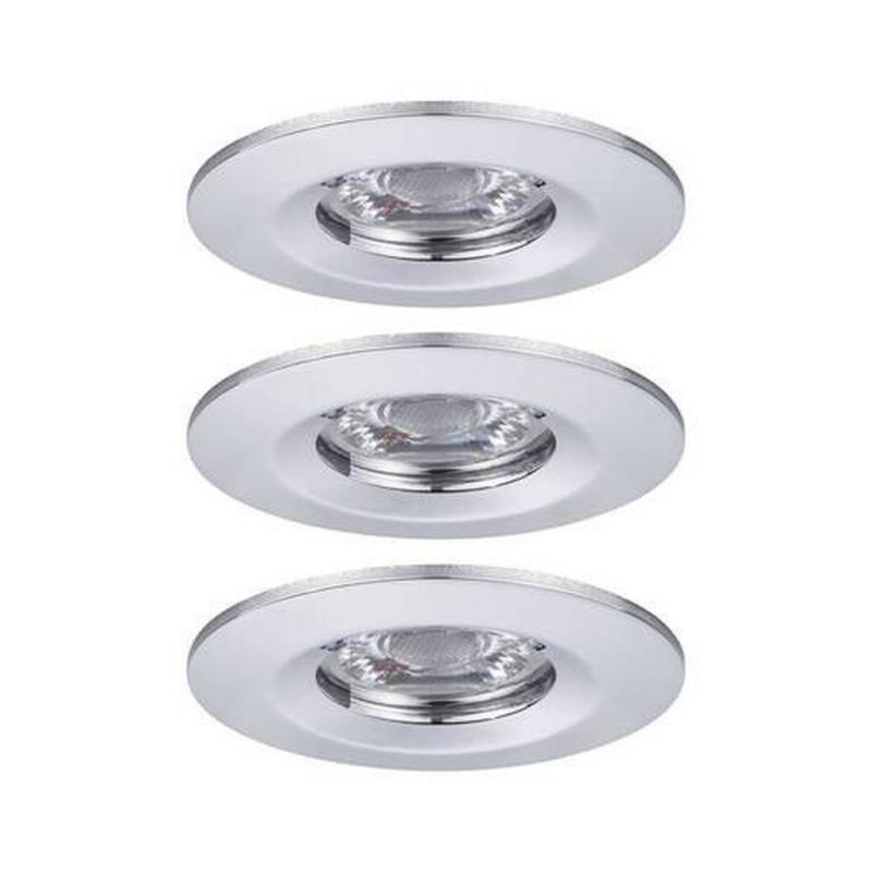 LED-Deckenleuchte Ø 6,5 cm 3er-Set Alufarben Rund