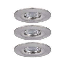 LED-Deckenleuchte Ø 6,5 cm 3er-Set Alufarben Rund