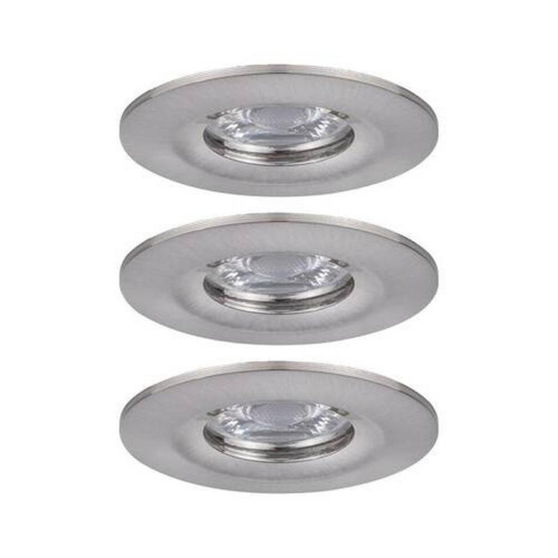 LED-Deckenleuchte Ø 6,5 cm 3er-Set Alufarben Rund