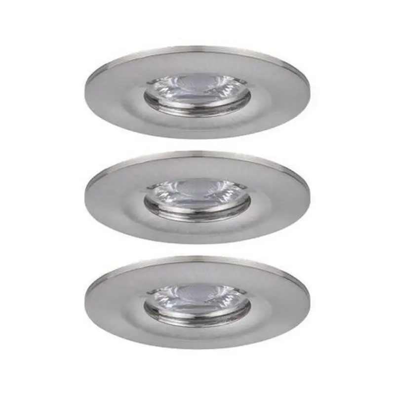 Led-deckenleuchte Ø 6,5 Cm 3er-Set Alufarben Rund