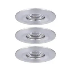 Led-deckenleuchte Ø 6,5 Cm 3er-Set Alufarben Rund