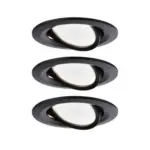 Möbelix Deckenleuchte 3er-set Ø 8,4 Cm, Rund, Schwarz Matt