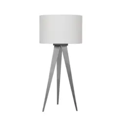 Tischlampe Tripod Nickelfarben mit Kippschalter
