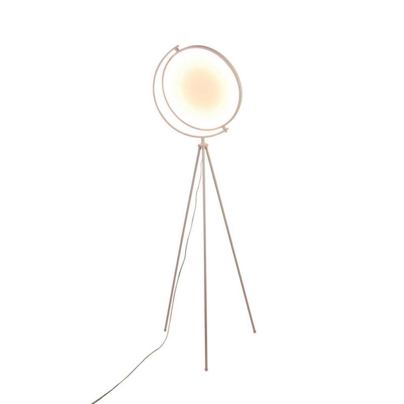 LED-Stehlampe Munega Weiß Rund