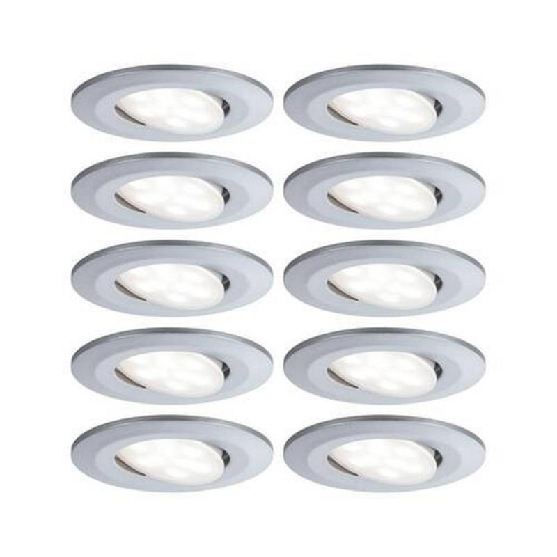 Led-deckenleuchte Ø 9 Cm 10er- Set Schwenkbar Chromfarben