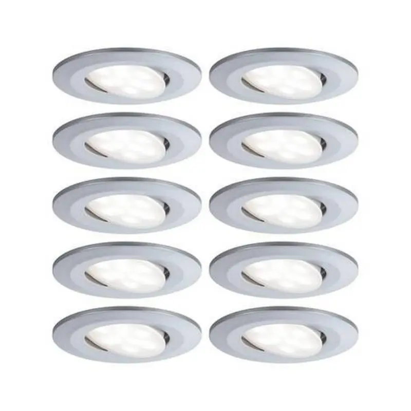 Led-deckenleuchte Ø 9 Cm 10er- Set Schwenkbar Chromfarben