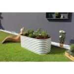 M&ouml;belix Hochbeet Vita 630 82x63x162 cm, Oval, Alufarben