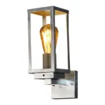 Möbelix Außenwandleuchte 60 Watt Glas Stahl, Wandmontage