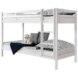 Etagenbett Rene Massiv Weiß Mit Leiter