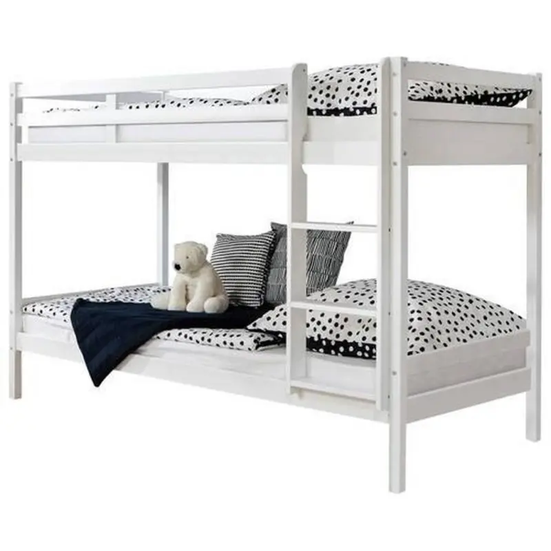 Etagenbett Rene Massiv Weiß Mit Leiter