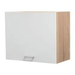 Küchenoberschrank Andy 60 cm Weiß/Eiche Dekor 1 Drehtür