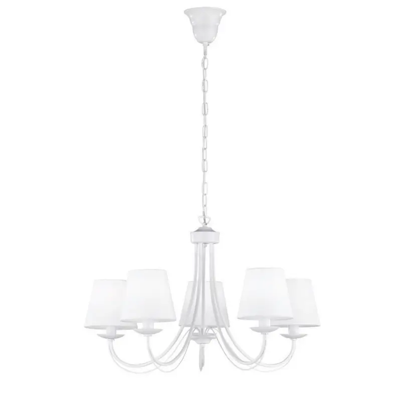 Hängeleuchte Cortez H: 150 Cm 5-Flammig, Kronleuchter Weiß