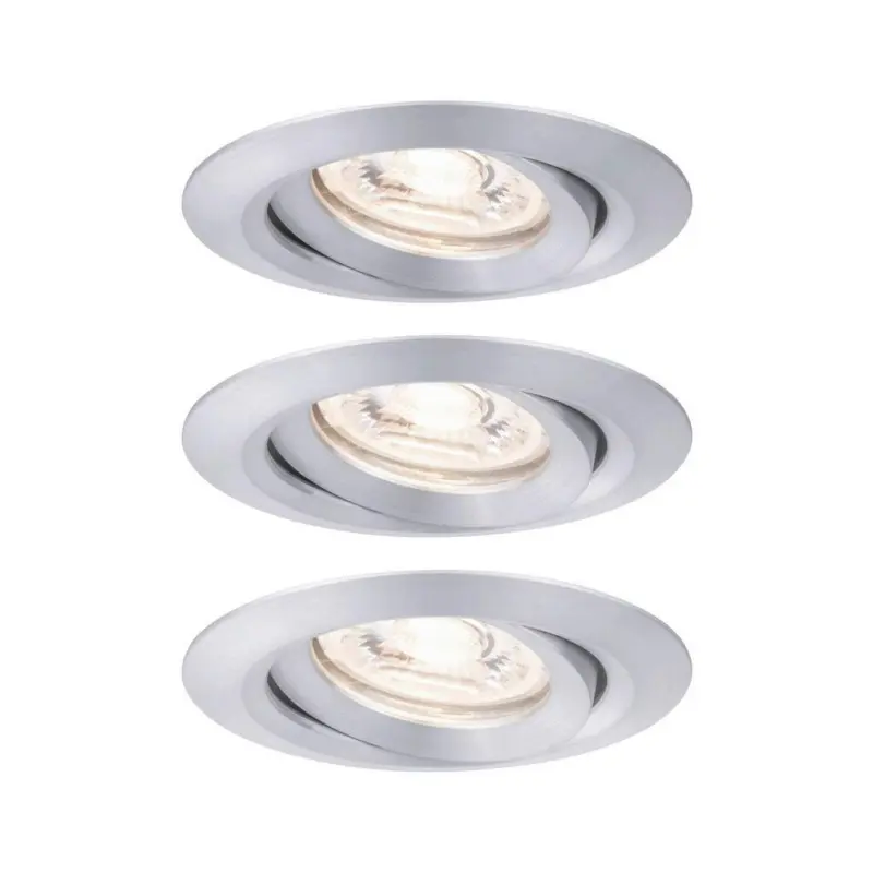 Einbauspot Ø 6,6 Cm Alufarben 3 Teilig Kippbar