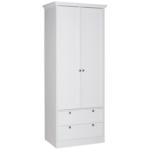 Möbelix Kleiderschrank mit Schubladen 80cm Landwood 14 Weiß