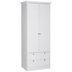 Kleiderschrank Mit Schubladen 80cm Landwood 14 Weiß