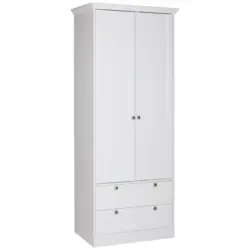 Kleiderschrank Mit Schubladen 80cm Landwood 14 Weiß