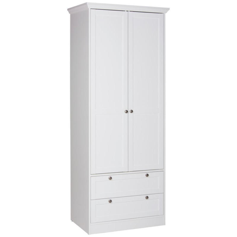 Kleiderschrank Mit Schubladen 80cm Landwood 14 Weiß